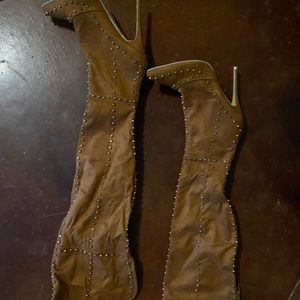 Suede knee high boots
